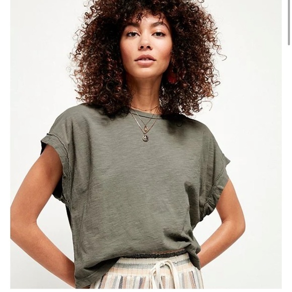 Free People Tops - You Rock Crew Neck Short Sleeve Tee